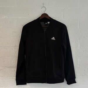 adidas Black Full-Zip Track Jacket with White Logo